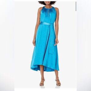 Satin Midi Dress Sleeveless Halter Neck Party Cocktail Evening‎